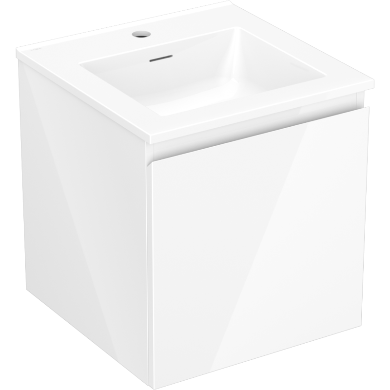 Mexen Orio armário de casa de banho de 45 cm com lavatório Otis, 1 gaveta, branco brilhante - 91A10-04547-1-BF00-W18M00