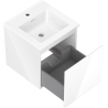 Mexen Orio armoire de salle de bain 45 cm avec lavabo Otis, 1 tiroir, blanc brillant - 91A10-04547-1-BF00-W18M00