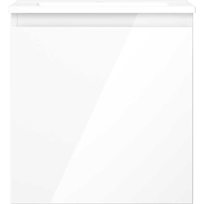 Mexen Orio Badezimmerschrank 45 cm mit Waschbecken Otis, 1 Schublade, weiß glänzend - 91A10-04547-1-BF00-W18M00