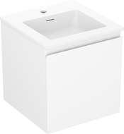 Mexen Orio Buedzëmmer Schäffchen 45 cm mat Lavabo Otis, 1 Tirang, wäiss matt - 91A10-04547-1-BF01-W18M01