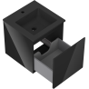 Mexen Orio armadietto da bagno 45 cm con lavabo Otis, 1 cassetto, nero lucido/nero opaco - 91A10-04547-1-BF70-W18M71