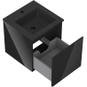 Mexen Orio gabinete de baño 45 cm con lavabo Otis, 1 cajón, negro brillante/negro mate - 91A10-04547-1-BF70-W18M71
