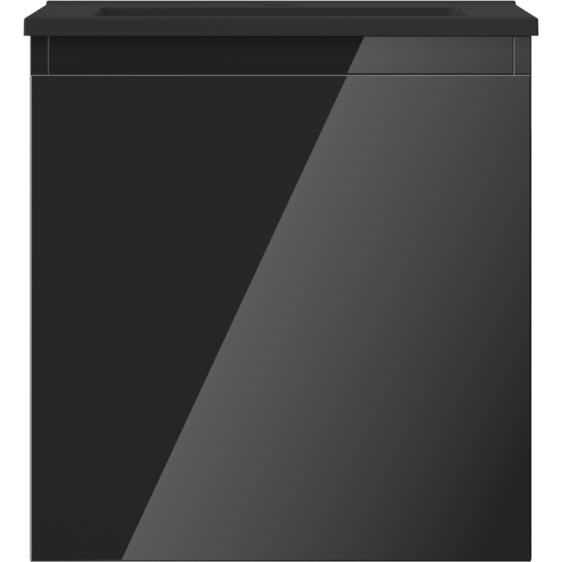 Mexen Orio gabinete de baño 45 cm con lavabo Otis, 1 cajón, negro brillante/negro mate - 91A10-04547-1-BF70-W18M71