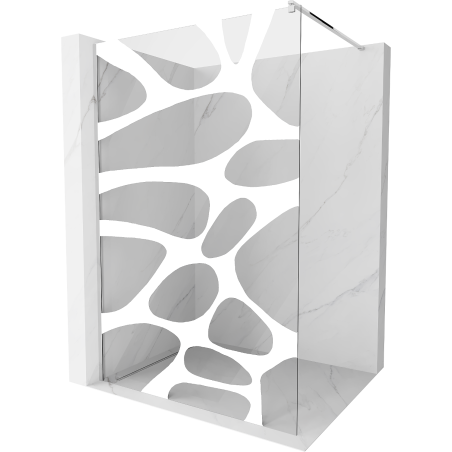 Mexen Kioto Duschwand Walk-in 80 x 200 cm, weiße Welle 8 mm, Chrom - 800-080-101-01-97