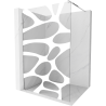 Mexen Kioto Walk-in Shower Wall 80 x 200 cm, White Wave 8 mm, Chrome - 800-080-101-01-97