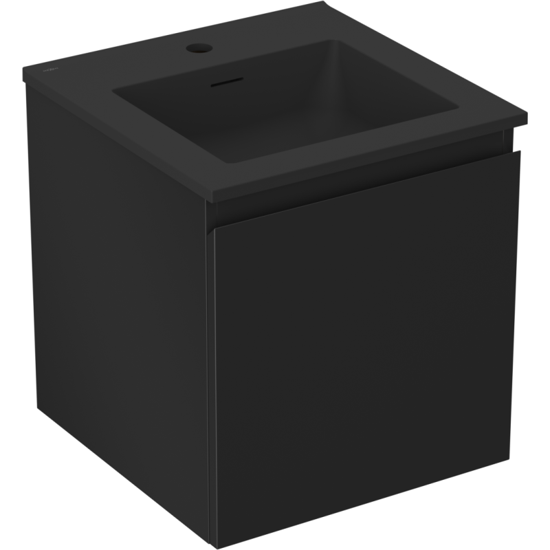 Mexen Orio armoire de salle de bain 45 cm avec lavabo Otis, 1 tiroir, noir mat - 91A10-04547-1-BF71-W18M71