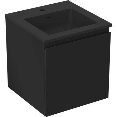 Mexen Orio armoire de salle de bain 45 cm avec lavabo Otis, 1 tiroir, noir mat - 91A10-04547-1-BF71-W18M71