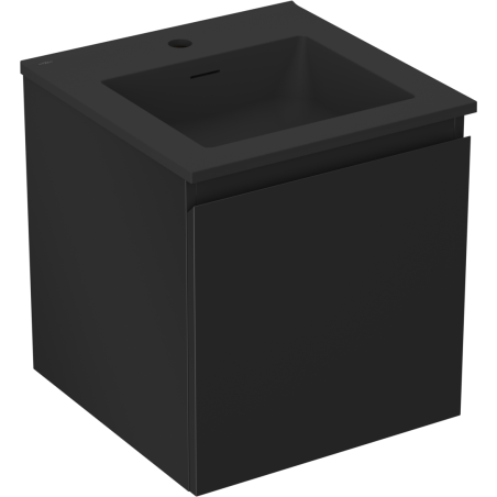 Mexen Orio Badezimmerunterschrank 45 cm mit Waschbecken Otis, 1 Schublade, schwarz matt - 91A10-04547-1-BF71-W18M71