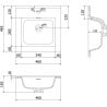 Mexen Orio 45 cm Badezimmerschrank mit Waschbecken Otis, 1 Schublade, grafit matt/weiß matt - 91A10-04547-1-BF66-W18M01