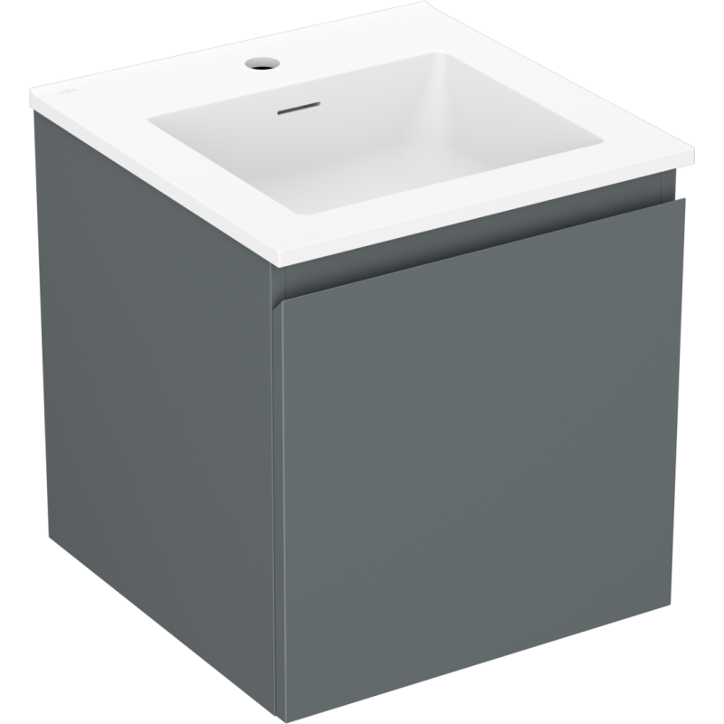 Mexen Orio 45 cm Badezimmerschrank mit Waschbecken Otis, 1 Schublade, grafit matt/weiß matt - 91A10-04547-1-BF66-W18M01