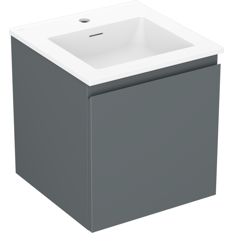 Mexen Orio armario de baño de 45 cm con lavabo Otis, 1 cajón, grafito mate/blanco mate - 91A10-04547-1-BF66-W18M01