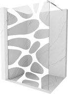 Mexen Kioto zidni tuš Walk-in 90 x 200 cm, bijeli val 8 mm, krom - 800-090-101-01-97