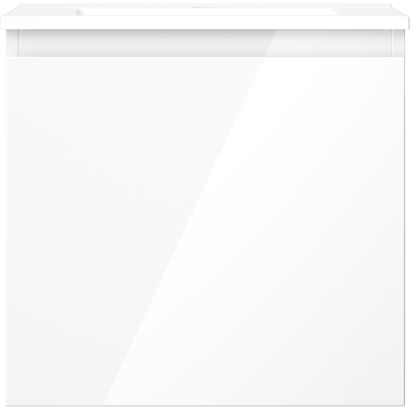 Mexen Orio badrumsskåp 50 cm med handfat Otis, 1 låda, vit glans - 91A10-05047-1-BF00-W18M00