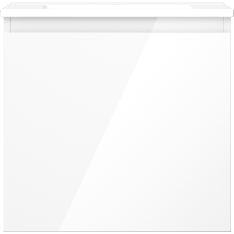 Mexen Orio kopalniška omarica 50 cm z umivalnikom Otis, 1 predal, bela sijaj - 91A10-05047-1-BF00-W18M00