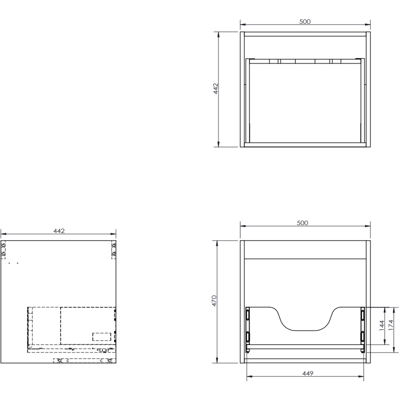 Mexen Orio mueble de baño de 50 cm con lavabo Otis, 1 cajón, gris mate/blanco mate - 91A10-05047-1-BF62-W18M01