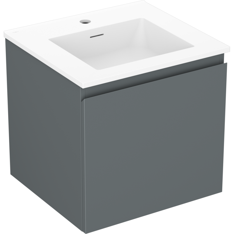 Mexen Orio Badezimmerschrank 50 cm mit Waschbecken Otis, 1 Schublade, grafit matt/weiß matt - 91A10-05047-1-BF66-W18M01