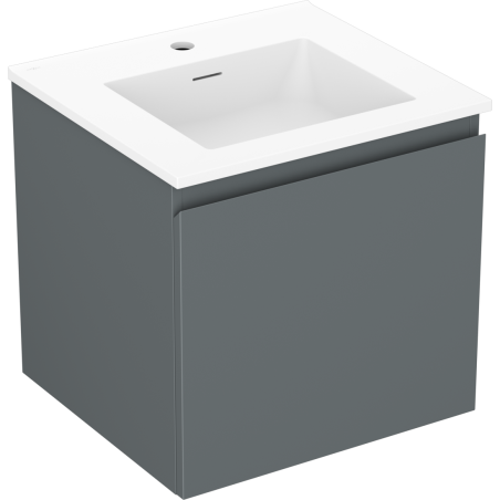 Mexen Orio Badezimmerschrank 50 cm mit Waschbecken Otis, 1 Schublade, Graphit matt/Weiß matt - 91A10-05047-1-BF66-W18M01