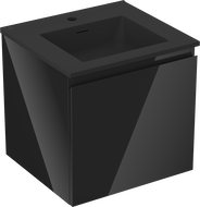Mexen Orio mueble de baño de 50 cm con lavabo Otis, 1 cajón, negro brillo/negro mate - 91A10-05047-1-BF70-W18M71