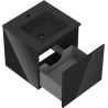 Mexen Orio bathroom cabinet 50 cm with Otis sink, 1 drawer, black gloss/black matte - 91A10-05047-1-BF70-W18M71