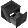 Mexen Orio meuble de salle de bain 50 cm avec lavabo Otis, 1 tiroir, noir brillant/noir mat - 91A10-05047-1-BF70-W18M71