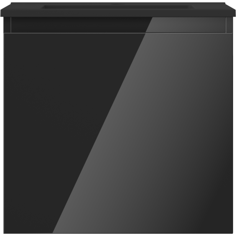 Mexen Orio badkamerkast 50 cm met wastafel Otis, 1 lade, zwart glans/zwart mat - 91A10-05047-1-BF70-W18M71