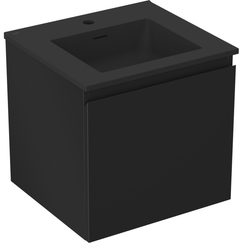 Mexen Orio ormarić za kupaonicu 50 cm s umivaonikom Otis, 1 ladica, crni mat - 91A10-05047-1-BF71-W18M71