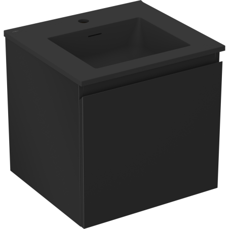 Mexen Orio mobile da bagno 50 cm con lavabo Otis, 1 cassetto, nero opaco - 91A10-05047-1-BF71-W18M71