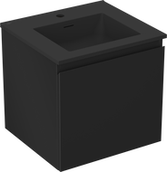 Mexen Orio mueble de baño 50 cm con lavabo Otis, 1 cajón, negro mate - 91A10-05047-1-BF71-W18M71