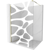 Mexen Kioto douchewand Walk-in 90 x 200 cm, witte golf 8 mm, goud - 800-090-101-50-97