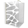 Mexen Kioto Walk-in shower wall 110 x 200 cm, white wave 8 mm, gold - 800-110-101-50-97
