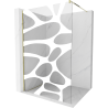 Mexen Kioto Duschwand Walk-in 120 x 200 cm, weiße Welle 8 mm, gold - 800-120-101-50-97