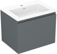 Mexen Orio mueble de baño de 60 cm con lavabo Otis, 1 cajón, grafito mate/blanco mate - 91A10-06047-1-BF66-W18M01