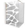 Mexen Kioto Duschwand Walk-in 70 x 200 cm, weiße Welle 8 mm, Roségold - 800-070-101-60-97