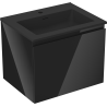Mexen Orio meuble de salle de bain 60 cm avec lavabo Otis, 1 tiroir, noir brillant/noir mat - 91A10-06047-1-BF70-W18M71
