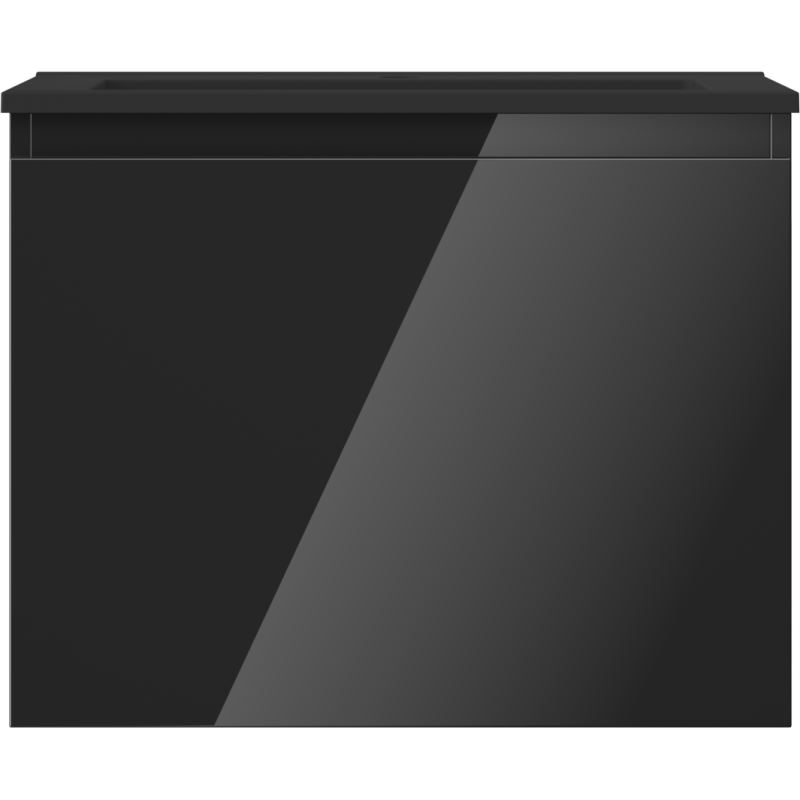 Mexen Orio armario de baño 60 cm con lavabo Otis, 1 cajón, negro brillo/negro mate - 91A10-06047-1-BF70-W18M71