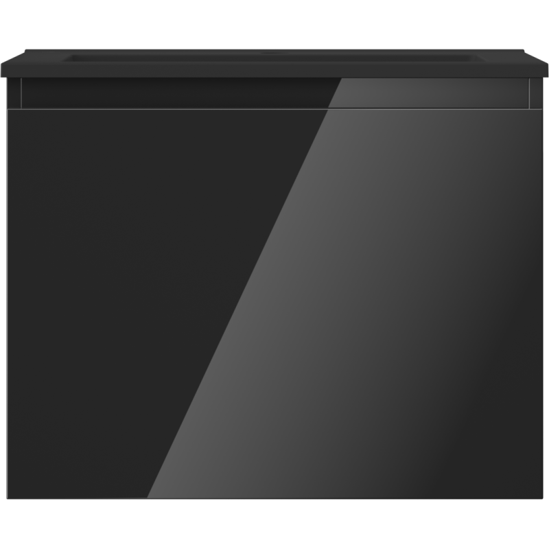 Mexen Orio Badezimmerschrank 60 cm mit Waschbecken Otis, 1 Schublade, schwarz glänzend/schwarz matt - 91A10-06047-1-BF70-W18M71