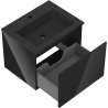 Mexen Orio Badezimmerschrank 60 cm mit Waschbecken Otis, 1 Schublade, Schwarz Glanz/Schwarz Matt - 91A10-06047-1-BF70-W18M71