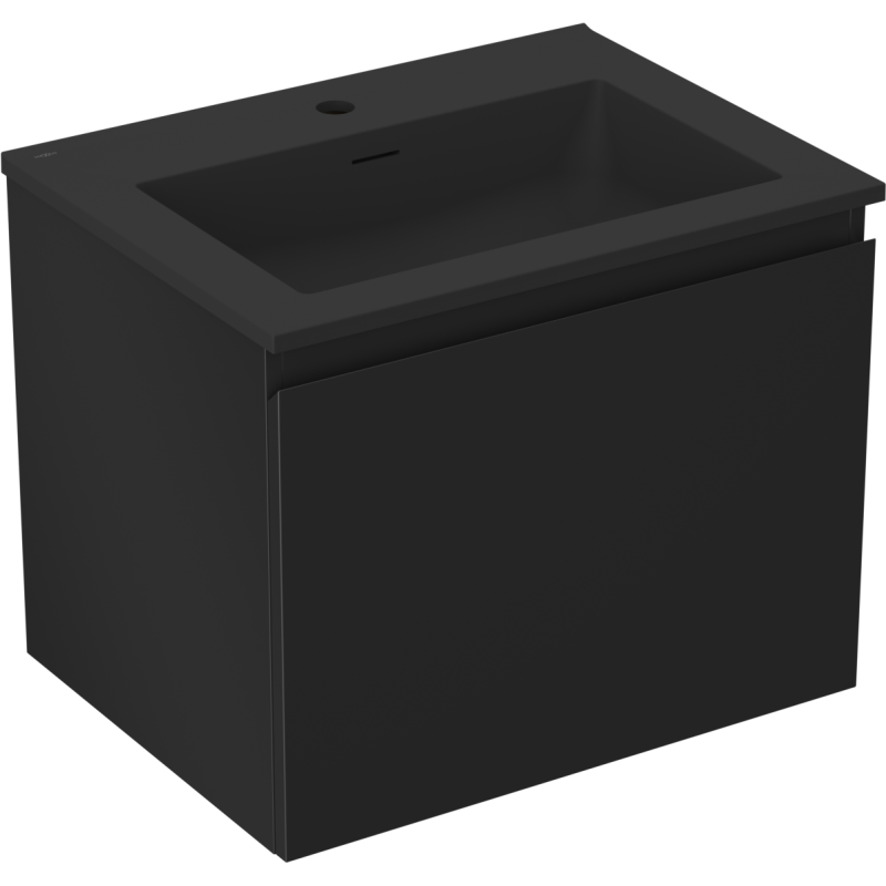 Mexen Orio mobiletto da bagno 60 cm con lavabo Otis, 1 cassetto, nero opaco - 91A10-06047-1-BF71-W18M71