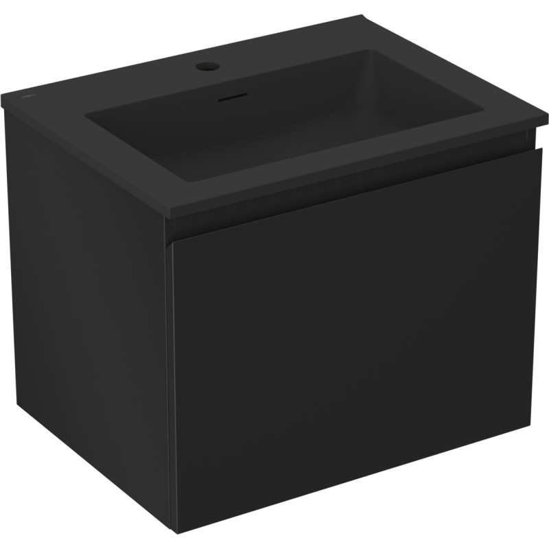 Mexen Orio szafka łazienkowa 60 cm z umywalką Otis, 1 szuflada, czarna mat - 91A10-06047-1-BF71-W18M71