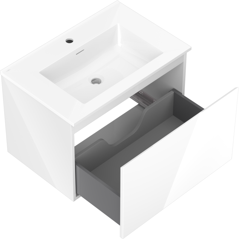 Mexen Orio mueble de baño de 70 cm con lavabo Otis, 1 cajón, blanco brillo - 91A10-07047-1-BF00-W18M00