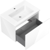 Mexen Orio 70 cm bathroom cabinet with Otis sink, 1 drawer, white gloss - 91A10-07047-1-BF00-W18M00
