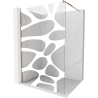 Mexen Kioto panel de ducha Walk-in 130 x 200 cm, ola blanca 8 mm, oro rosa - 800-130-101-60-97