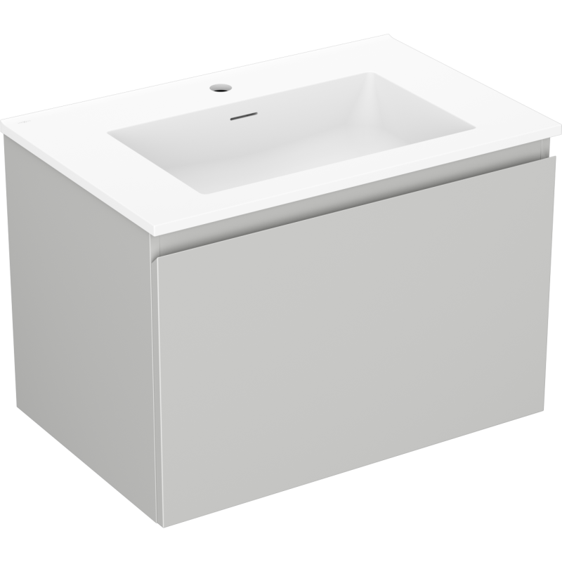 Mexen Orio Badezimmermöbel 70 cm mit Waschbecken Otis, 1 Schublade, grau matt/weiß matt - 91A10-07047-1-BF62-W18M01