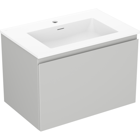 Mexen Orio Badezimmerschrank 70 cm mit Waschbecken Otis, 1 Schublade, grau matt/weiß matt - 91A10-07047-1-BF62-W18M01