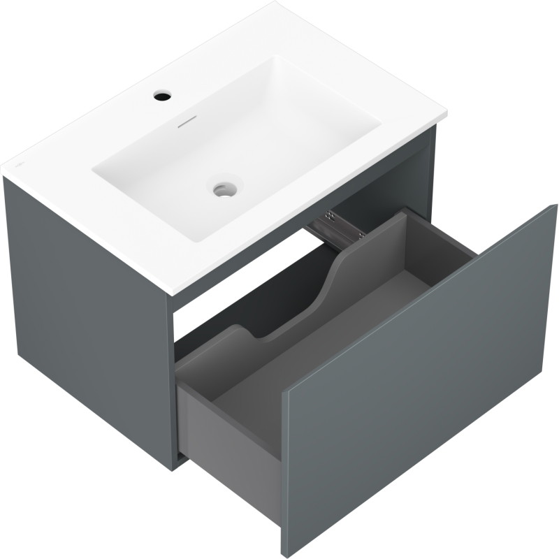 Mexen Orio mobile bagno 70 cm con lavabo Otis, 1 cassetto, grafite opaco/bianco opaco - 91A10-07047-1-BF66-W18M01