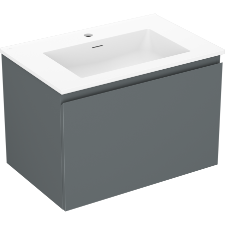 Mexen Orio Badezimmerschrank 70 cm mit Waschbecken Otis, 1 Schublade, Graphit matt/Weiß matt - 91A10-07047-1-BF66-W18M01