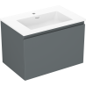 Mexen Orio Badezimmerschrank 70 cm mit Waschbecken Otis, 1 Schublade, Graphit matt/Weiß matt - 91A10-07047-1-BF66-W18M01
