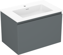 Mexen Orio bathroom cabinet 70 cm with Otis sink, 1 drawer, matte graphite/ matte white - 91A10-07047-1-BF66-W18M01