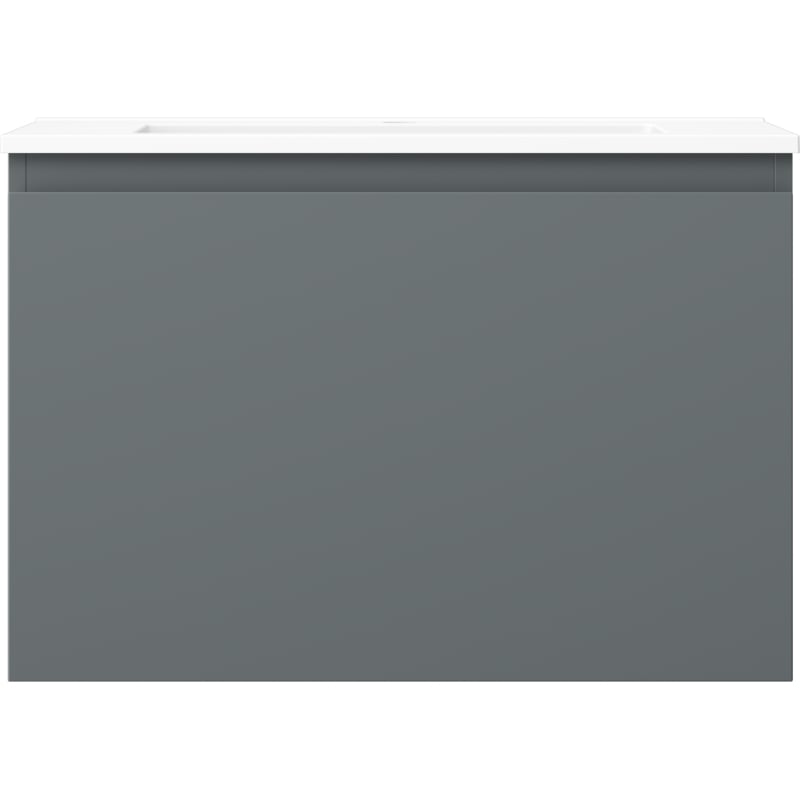 Mexen Orio 70 cm bathroom cabinet with Otis washbasin, 1 drawer, matte graphite/white matte - 91A10-07047-1-BF66-W18M01