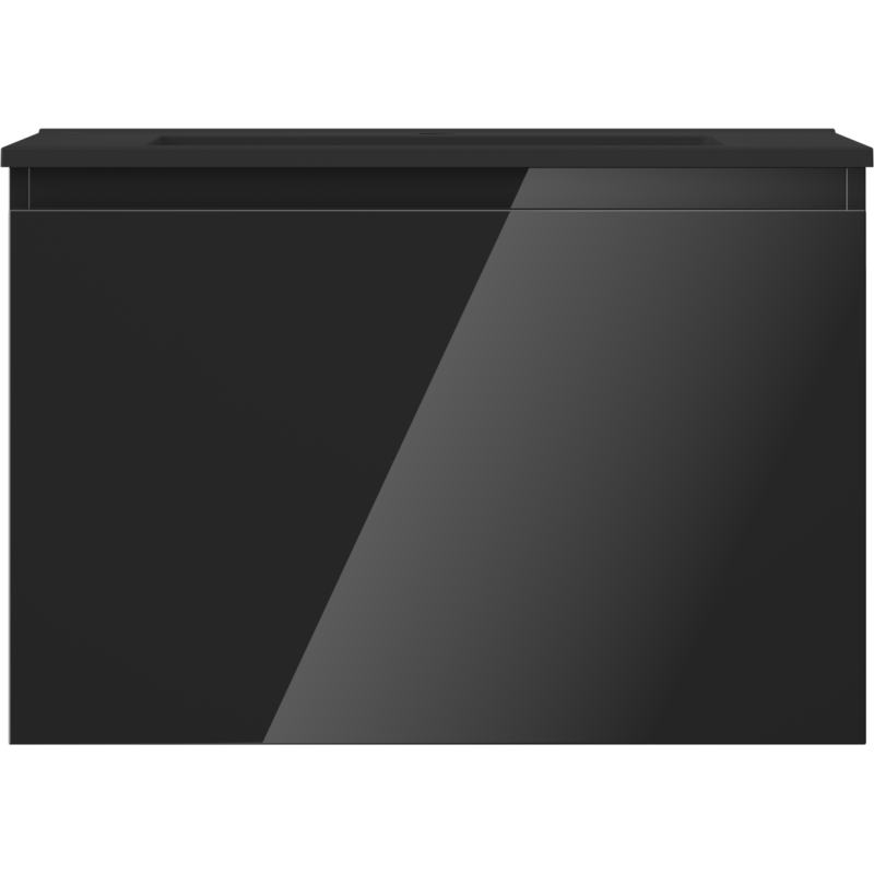 Mexen Orio Badezimmerschrank 70 cm mit Waschbecken Otis, 1 Schublade, schwarz glänzend/schwarz matt - 91A10-07047-1-BF70-W18M71